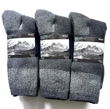 6 Pairs Mens DanPro Wool Blend Heavy Duty Cushioned Mid Calf Thermal Boot Socks