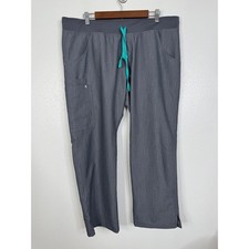 FIGS Yola Skinny Cargo Scrub Pants Heather Charcoal Gray XL Petite