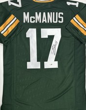 BRANDON MCMANUS - Signed Custom Green Jersey AUTO - Green Bay Packers - BAS