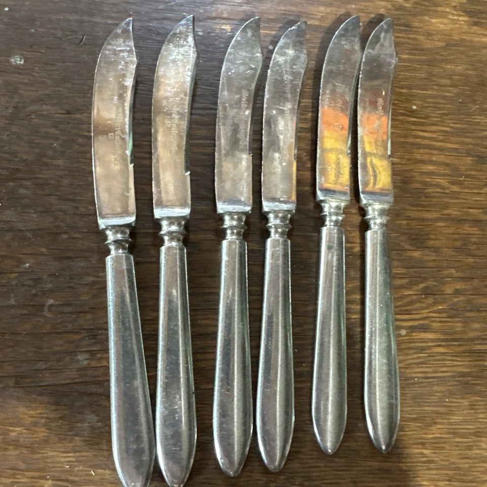 Set of 6 Meriden Cutlery Company Antique 1800s Fruit Knife - Image 2 of 4
