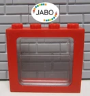 (F13/4/3) LEGO 4033 Window 1x4x3 Red + Disc 4034 Train 7725 7715 4758