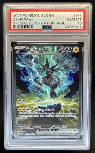 2025 Pokemon Black Bolt Zekrom ex Special Illustration Rare #166/086 PSA 10