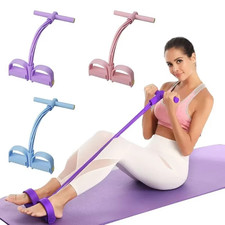Elastic Resistance Band Pedal Exerciser 4 Tube Home Fitness Workout Trainer