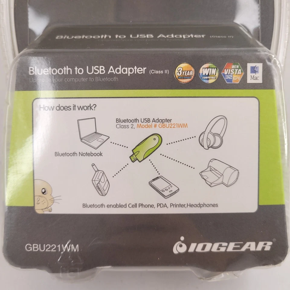 IOGEAR Bluetooth to 2.0 USB Adapter Class 2 GBU221WM Connect Wirelessly - Image 3 of 4