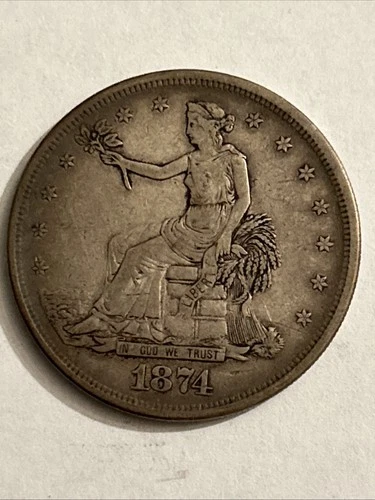 1874 P Trade Silver Dollar