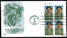 2377 Francis Ouimet Artcraft Plate Block FDC