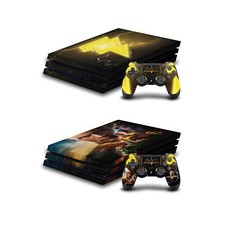 OFFICIAL BLACK ADAM GRAPHIC ART VINYL STICKER SKIN DECAL FOR SONY PS4 PRO BUNDLE