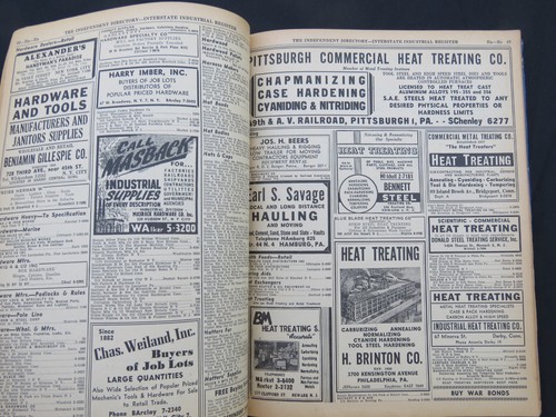 1944 New York Manufacturers & Industrial Classified Telephone Directory Guide - Picture 5 of 9