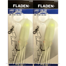 2 x Fladen Large Lumi Rig Wreck Fishing Squid 10/0 12/0 Hook Rig Cod Ling Lure