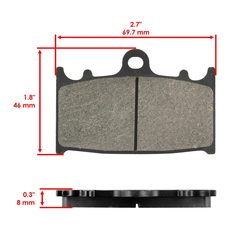 Pastillas de freno delanteras y traseras para Kawasaki ZX1200 ZZR1200 2002 2003 2004 2005 Foto 3 de 4