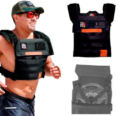 UnbrokenshopAdjustable Weighted Vest, WOD Cross Fitness, Weight Plates Carrie...