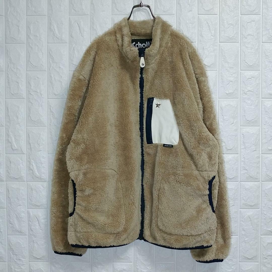 Schott Boa Fleece Jacket Leather Pocket 