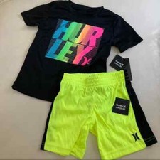 Hurley Colorful cute neon shorts top set 5105