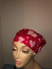 Euro Scrub Hat Valentine Hearts Red Pink Red Or Surgical Cap CNOR CHEF CRNA Xray