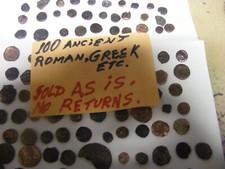 Lot of  100 used   Mixed Ancient  Coins,(Roman.Greek,etc...exact ones in photos.