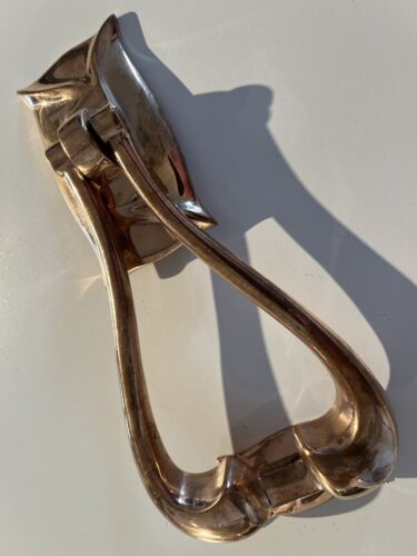 Aufbereiteter alter antiker Jugendstil edwardianischer verzierter Kupfer 71/2" Türklopfer KN131 - Bild 1 von 7