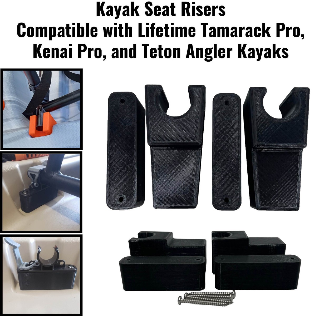 Heavy Duty Seat Riser for Lifetime Kayaks - Screws Included - Made