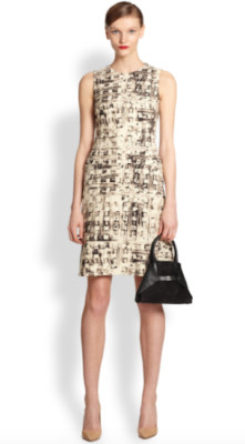 Akris Abstract Print Wool Dress SZ 40 = US 8 - NWOT RT$2.9K + Tx