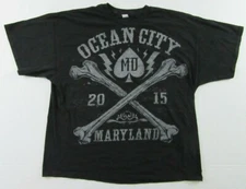 Hot Leathers OCEAN CITY MARYLAND 2015 Crossbones Graphic T Shirt Size XXXL