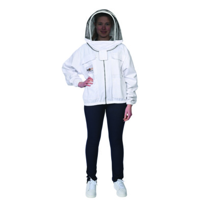 Beekeeper Jacket White Cotton Beekeeping Suit with Fencing Veil Beehive Safety