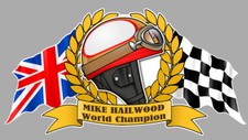 Mike HAILWOOD Helmet Flags Sticker vinyle laminé