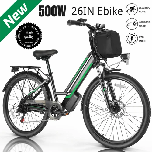 26in Electric Bike Mountain Bicycle 48V City Ebike with Removeable Li Battery