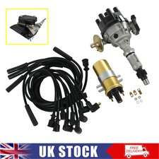 V8 35D Distributor ignition coil & black 8mm HT Leads For Rover 3.5/3.9/4.2L