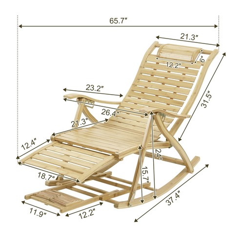 Extra Large Rocking Chair Wooden Lounge All Weather Recliner with High ...