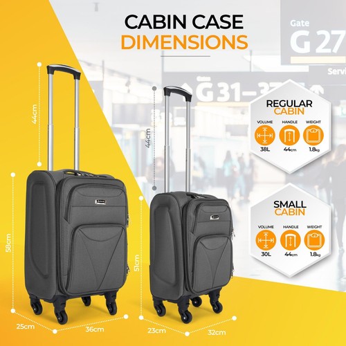 Suitcase Set w/ Wheels Cabin Bag Holiday Luggage Telescopic Expanding | 2-Pieces - Picture 59 of 69