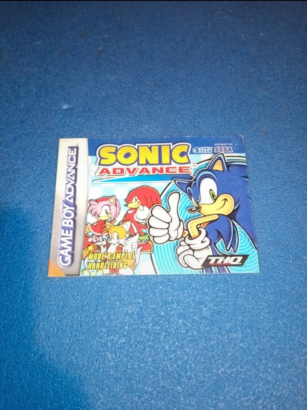 Sonic pinball party Notice manuel d'utilisation Nintendo game boy advance gba