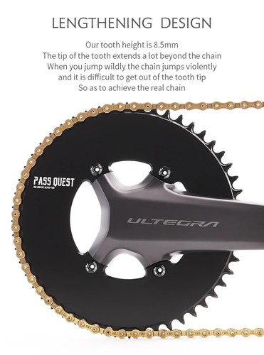 110mm BCD Chainweel 46T-58T Chainring R110-DU Fixed/Hollowed R92-810 Aero Style - Picture 22 of 46