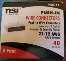 NSI PIWC-8-C Easy-Twist Push-in Wire Connector, 8 Wires (Box of 40), Gray