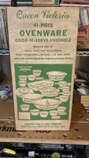 E. Fink MCM Glasbake Queen Victoria 41 Piece Cook N Serve Ensemble NOS MCM