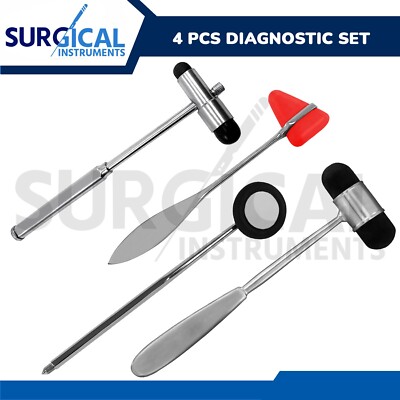 4 Neurological Hammer Diagnostic Set Chiropractic Physical Therapy German Grade