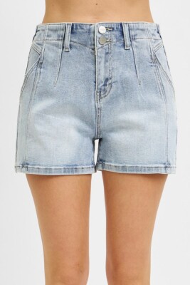 High Rise Western Style Denim Shorts - Risen