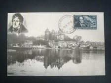FRANCE CARTE POSTALE YVERT 816 CHATEAUBRIAND COMBOURG 18F ILLE ET VILAINE 1948