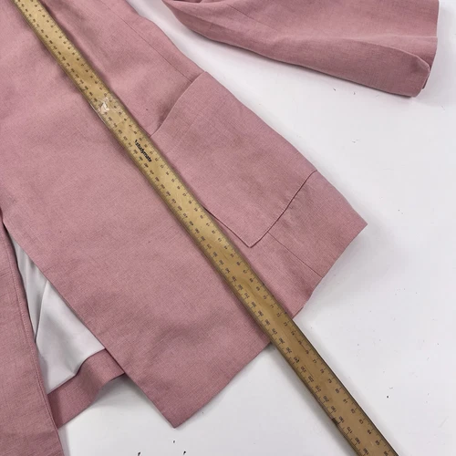 Jillian Boustred Women’s Blazer Linen Pink Size M VGUC Jacket RRP $700+ - Picture 10 of 14