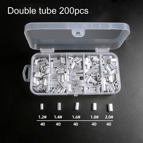 200/250pcs Aluminum Fishing Crimping Sleeves Connector Line Accessories