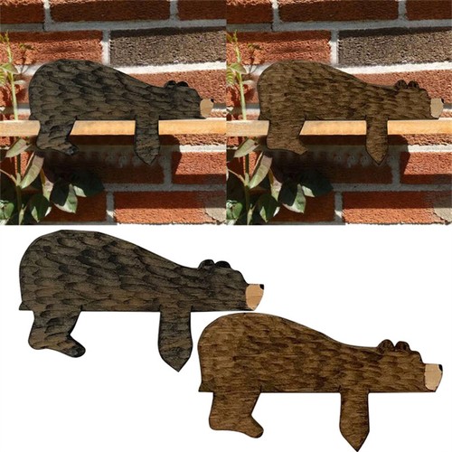 Creative Animal Door Top Wooden Decoration Sleeping Cute Brown Bear Decoration - Afbeelding 3 van 11