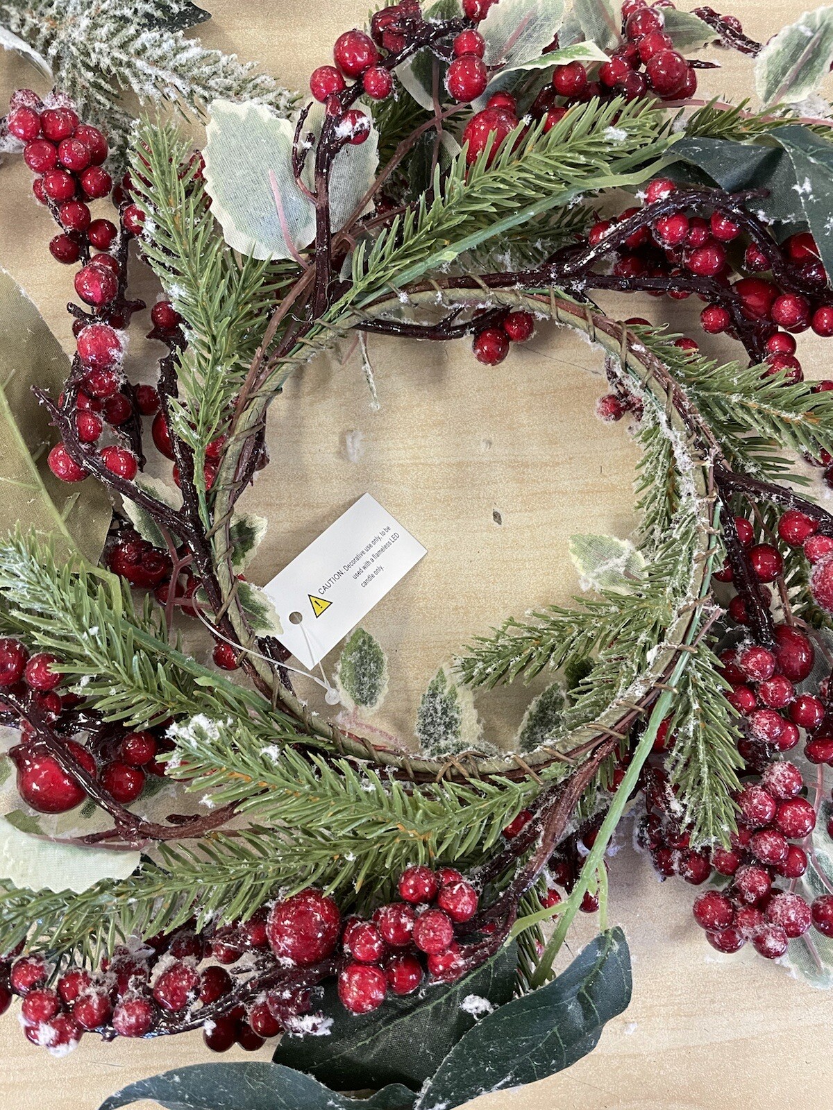 Set of 2 Flocked Berry and Greenery Candle Rings by Valerie eBay