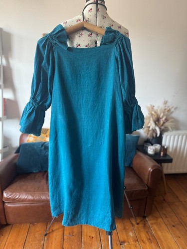 Lemuel MC (Like Toast)Artisan Teal Rosalind Dress in Linen- M-£285-BNWT - Picture 20 of 24