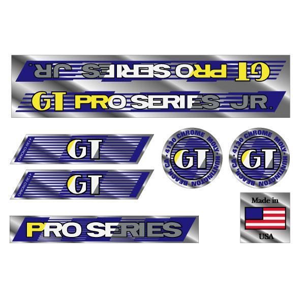 GT - 1987 Pro Series JR - Chrome - decal set - Old school bmx
