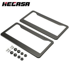 2pcs Stainless Steel Universal Black License Plate Frame Tag Cover Screw Caps