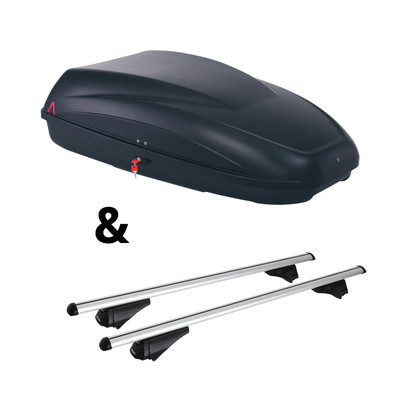 Für Nissan Qashqai II Typ J11 - Dachträger Menabo Tiger & Dachbox Krono Autobox