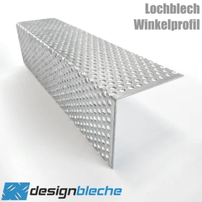 DESIGNBLECHE Lochblech Alu Leiste Eckschutz Kantenschutz Winkel Profil RV 1,5mm Winkelblech