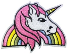 CUTE UNICORN Head Horse Magic Kids Rainbow Decor Embroidered Sew Iron on Patch R