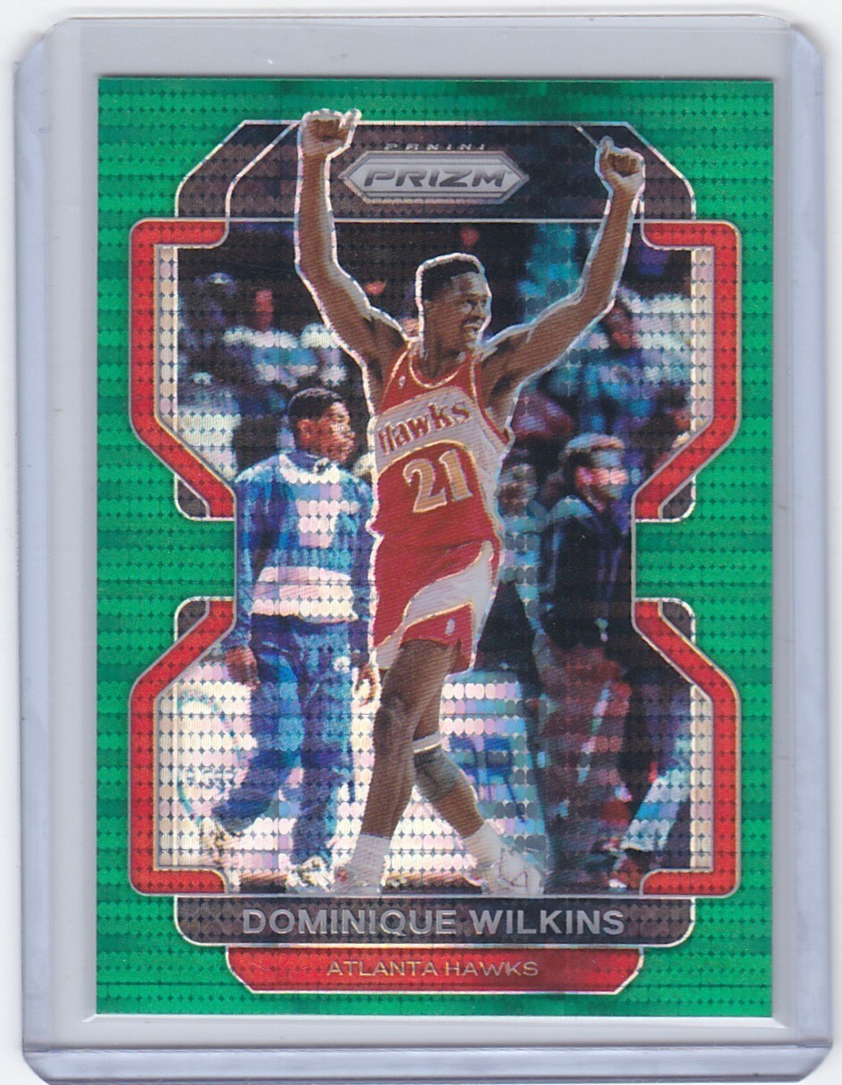 2021-22 Panini Prizm Basketball Dominique Wilkins Green Pulsar Prizm /25 Hawks