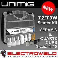 UNIMIG T2 T3W Tig Torch Starter Kit Welding Gun Consumables Cap Cups Lens U42005