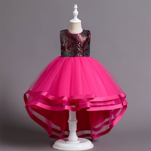 Kids Flower Girls Tulle Dress Princess Bridesmaid Wedding Christmas Party Gown - Picture 11 of 41