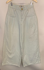 We The Free Wide Leg Pleated Pants Womens 26 Ivory Casual Boho Hipster NWOT